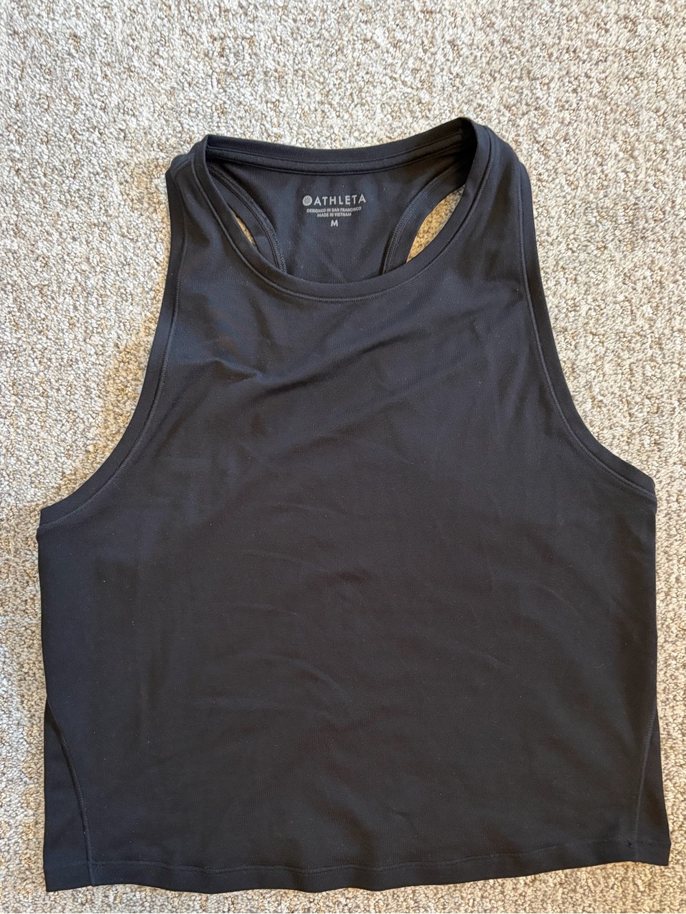 Athleta Black High-Neck Racerback Tank